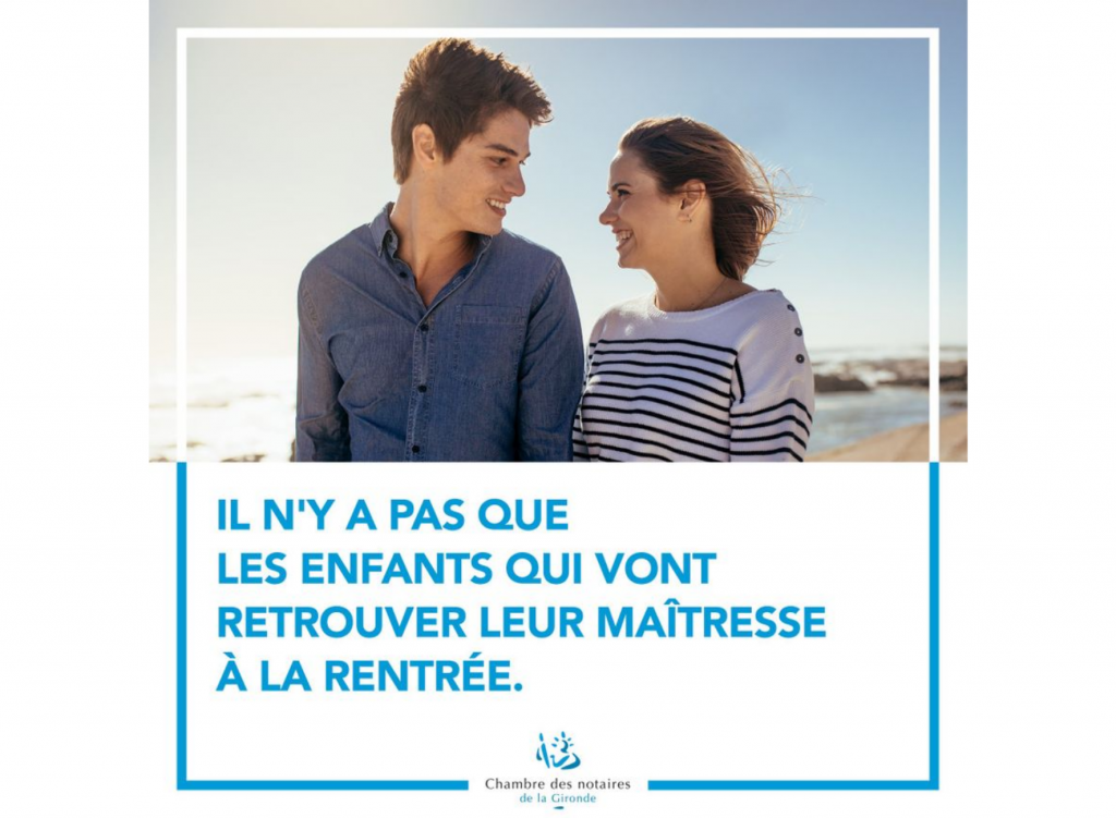 Campagne de communication de la chambre des notaires de la Gironde. Un humour qui ne passe pas